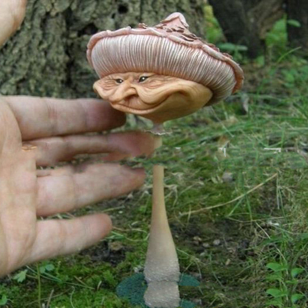 Miniature Happy Mushroom Resin Human Face Funny Mushroom Resin