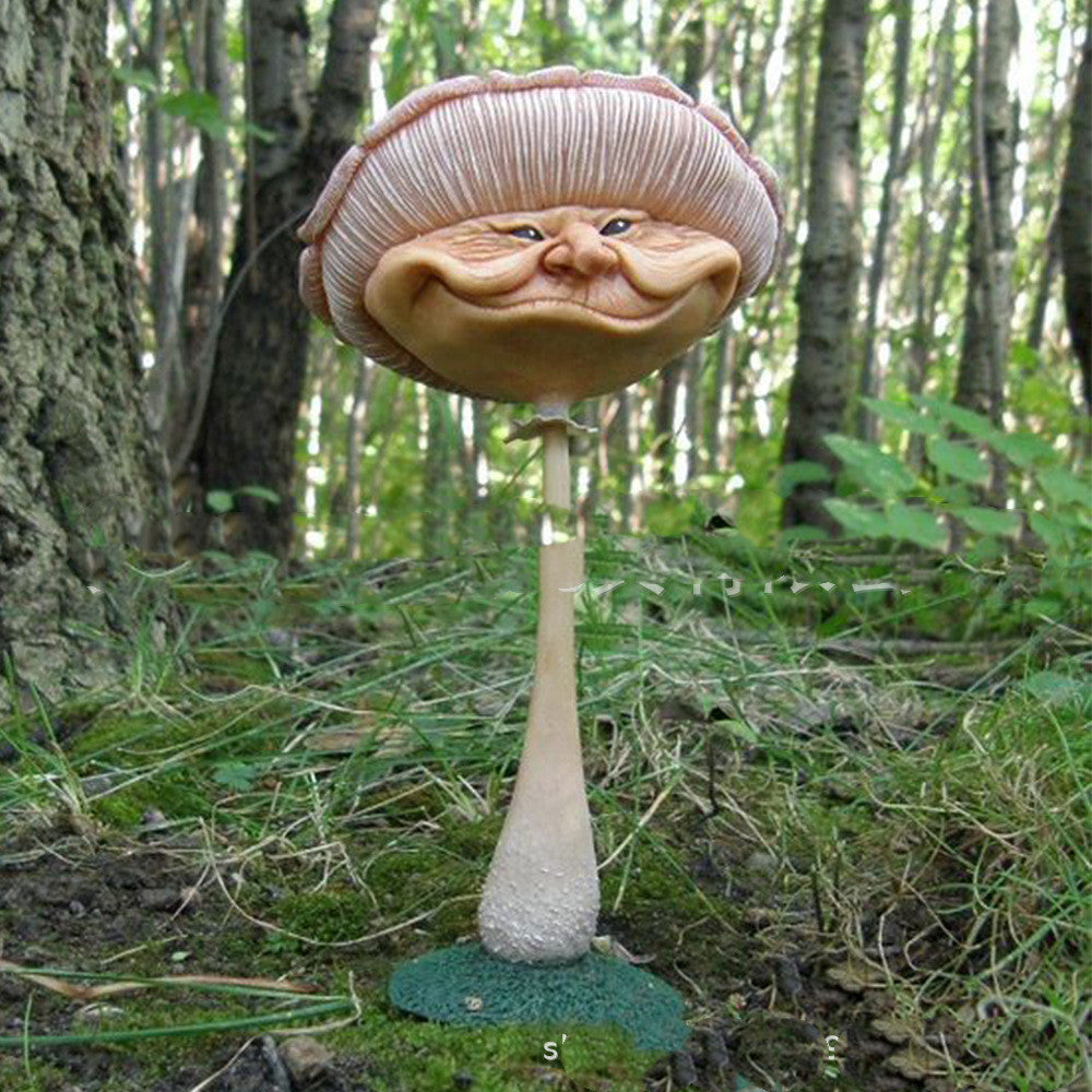 Miniature Happy Mushroom Resin Human Face Funny Mushroom Resin